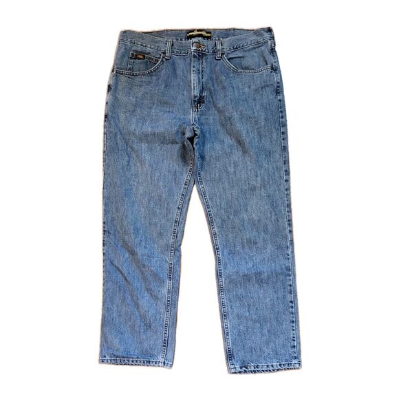 Lee Jeans Men Size (38x29 Actual) Blue Stone Wash Regular Fit Straight Leg Pants - Picture 1 of 13